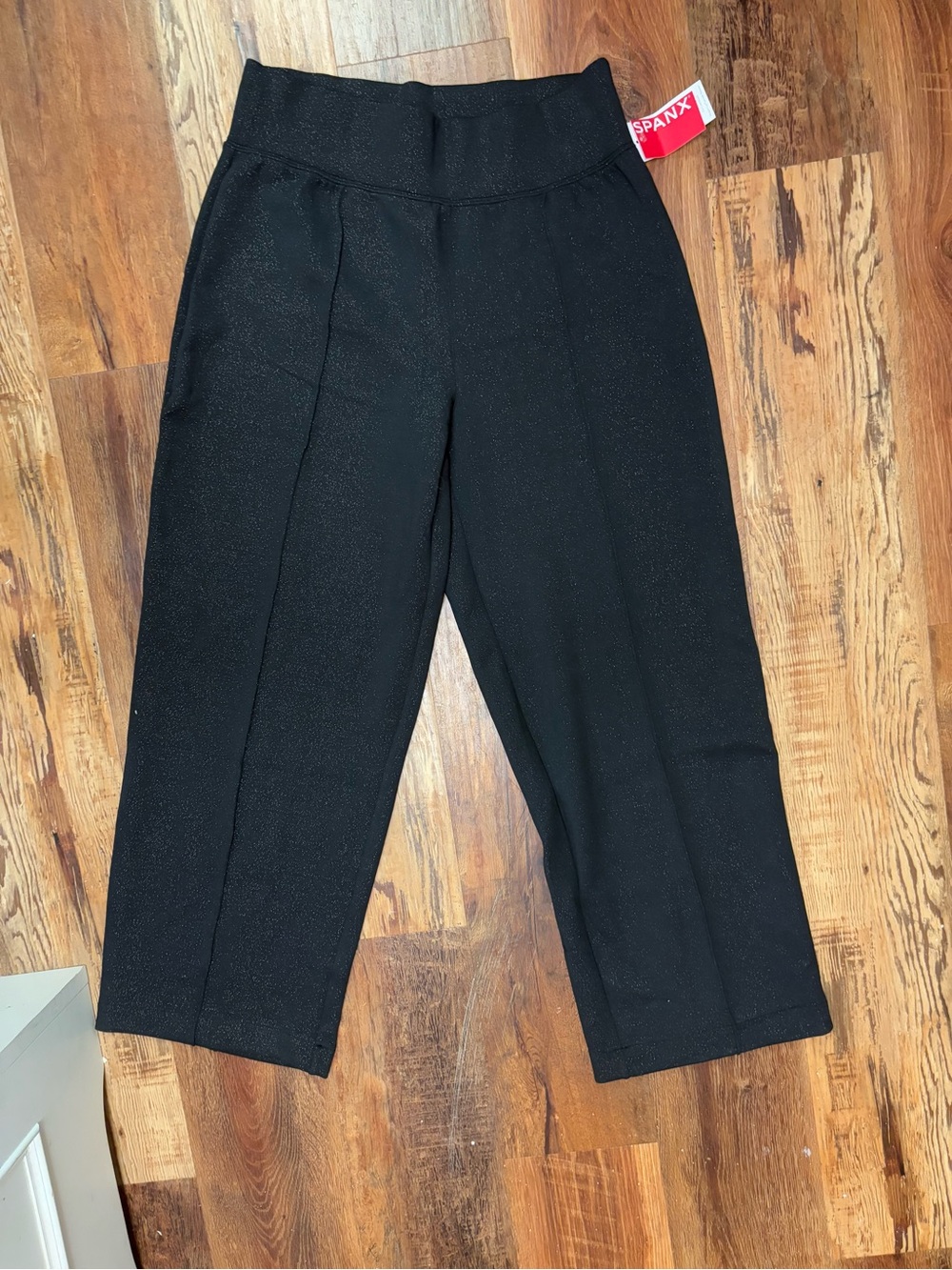 SPANX Black Shimmer Ponte Cropped Pants